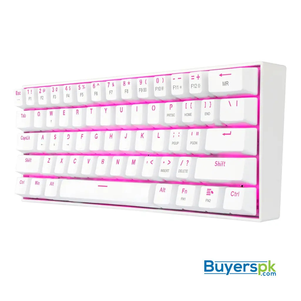 Redragon K630w Dragonborn 60% Wired Gaming Keyboard White - Pink Led Backlit - Price in Pakistan Redragon K630w Dragonborn 60% Wired Gaming Keyboard White - Pink Led Backlit - Price in Pakistan